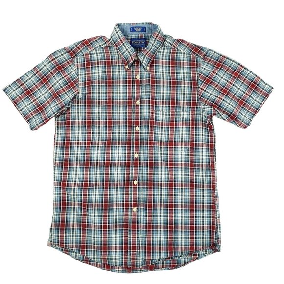 Pendleton Seaside Shirt Plaid Shirt Men Large Short Sleeve Button Up Multicolor - Picture 4 of 8